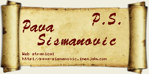 Pava Šišmanović vizit kartica
